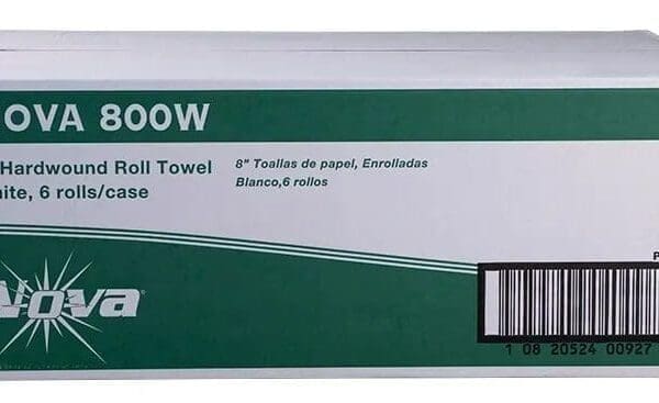 A roll of paper towels is shown.